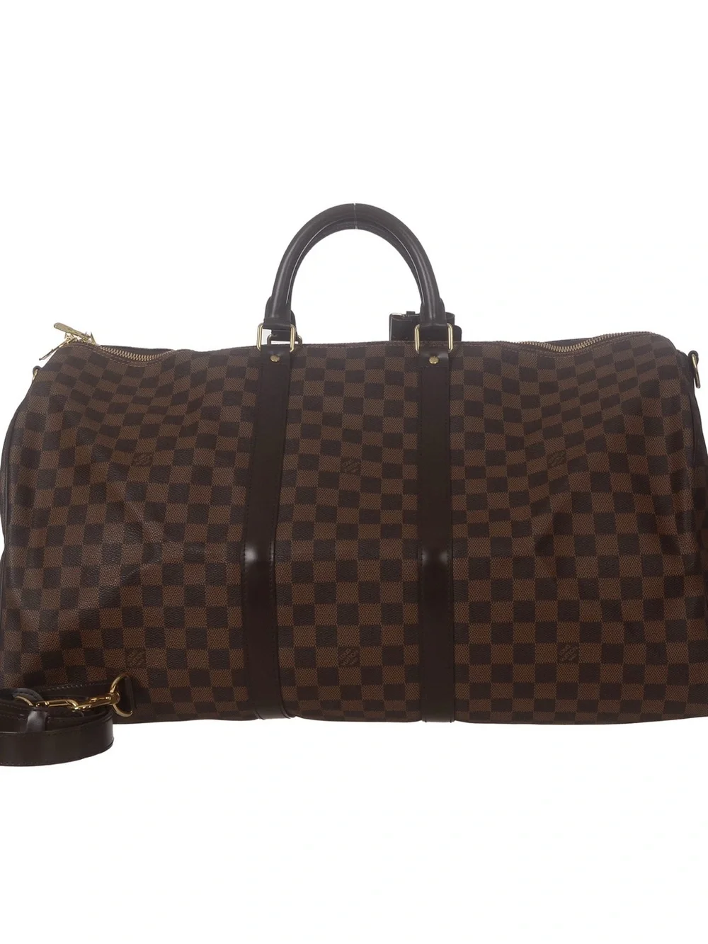 ♥️Louis Vuitton Keepall 55 Large GM Brown Damier Ebene Leather Satchel Handbag♥️